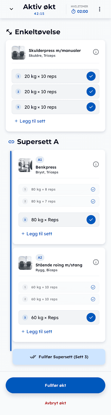 Aktiv KomiForm-økt på mobil